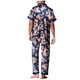 thumbnail image 3 of Pijamas de manga corta para hombre, informales, con cuello vuelto, para estar en casa, 3 of 3