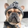 thumbnail image 2 of Gorro cálido de punto para perro, gorro cálido para perro de invierno? Gorros para Perros, Gorros Cortavientos para Invierno para Perros Medianos y Grandes, Francés, 2 of 5