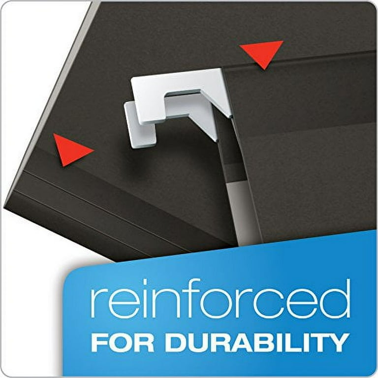 Colored Reinforced Hanging Folders, Letter Size, 1/5-Cut Tabs, Black, 25/Box Colored Reinforced Hanging Folders, Letter Size, 1/5-Cut Tabs, Black, 25/Box