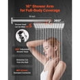 thumbnail image 4 of Wall Mounted Rainfall Shower System,12" Square Shower Head with Handheld Sprayer and Brass Valve Trim Kit in Brushed Nickel Finish, 4 of 12