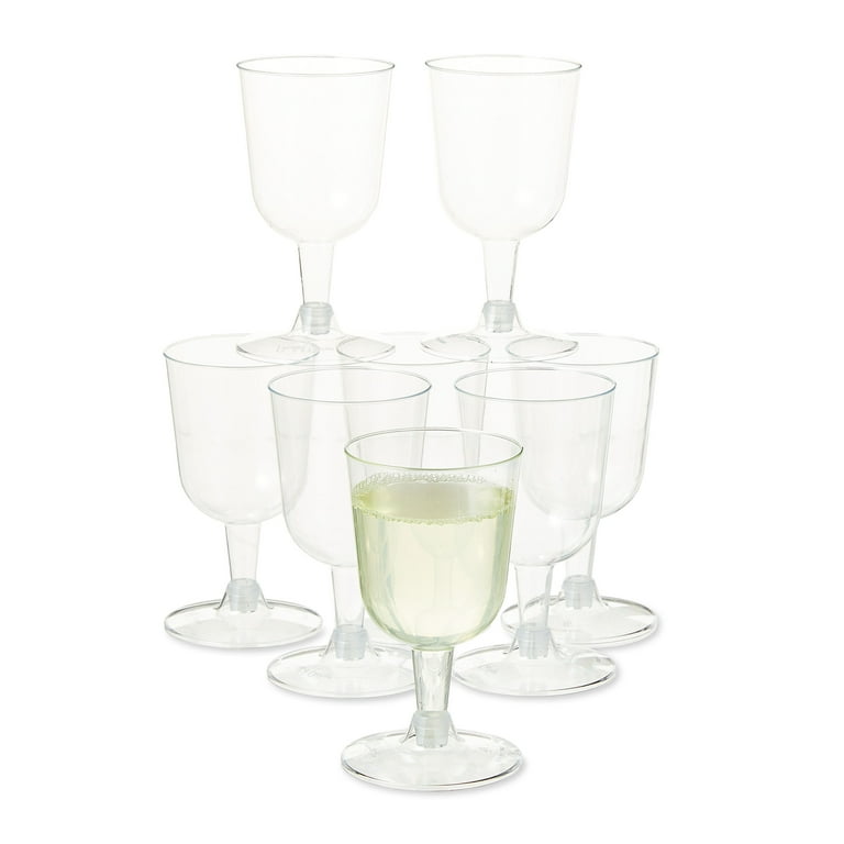 Clear Plastic Wine Glasses, 6.3 FL OZ, 8 Pieces, by Way To Celebrate