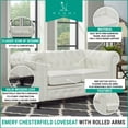thumbnail image 2 of Oversized Chesterfield Loveseat by Naomi Home – Gray PU, 2 of 10
