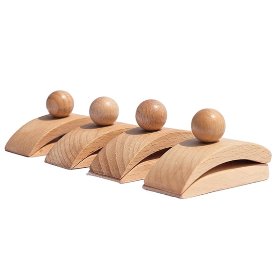 Wood Tapestry Wall Hangers 4-Pack for Quilt, Blanket, Rug Display, Wooden Wall Clips