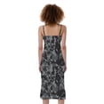 thumbnail image 2 of Grey Digital Camo Pattern Print Slim Fit Midi Cami Dress, Camo Camouflage Fashion Summer Maxi Sexy Casual Dress For Women, 2 of 4