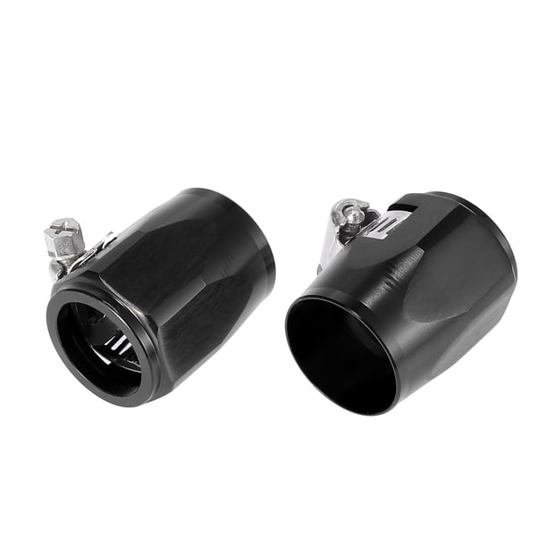 2 Piezas AN16 Hexagonal Manguera Acabadora Abrazadera Adaptador Accesorio Negro para Coche