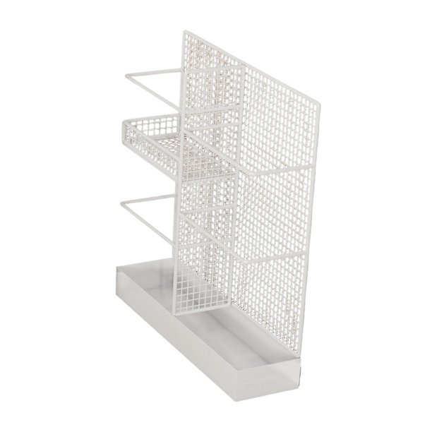 Soporte de hierro de pie, organizador portátil, soporte de gran capacidad con Blanco