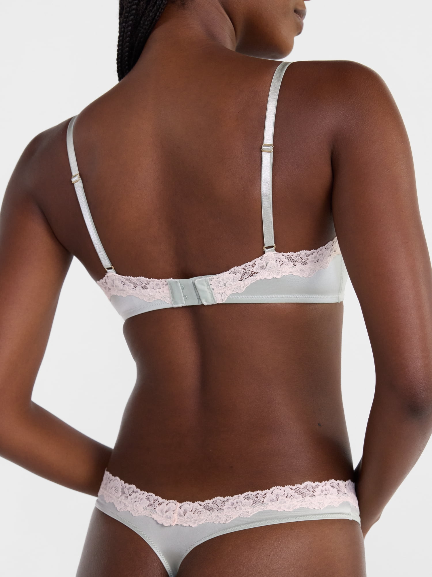 Joyspun Women's Shine & Lace Thong, 3-Pack, XS - XXXL