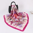thumbnail image 2 of Silk Head Scarf for Women - 35" Hair Scarves Satin Head Scarf Bandanas Square Silk Hair Night Sleeping - Pink, 2 of 5