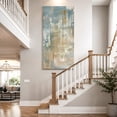 thumbnail image 4 of Canvas Wall Art, Blue Brown Framed Canvas Prints for Bedroom Dining Room, Vintage Modern Oil Painting Art Abstract Oversized Gallery Wrapped Wall Decor for Home Office, Gifts, 20"x40" Ship Next Day, 4 of 9