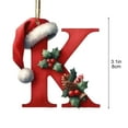thumbnail image 3 of CuiLiyq 26 Initial Letter Christmas Ornaments, Personalized Christmas Initial Ornaments With Hat, Christmas Tree Hanging Decorations, Xmas Gifts Pendant (Acrylic, K), 3 of 6