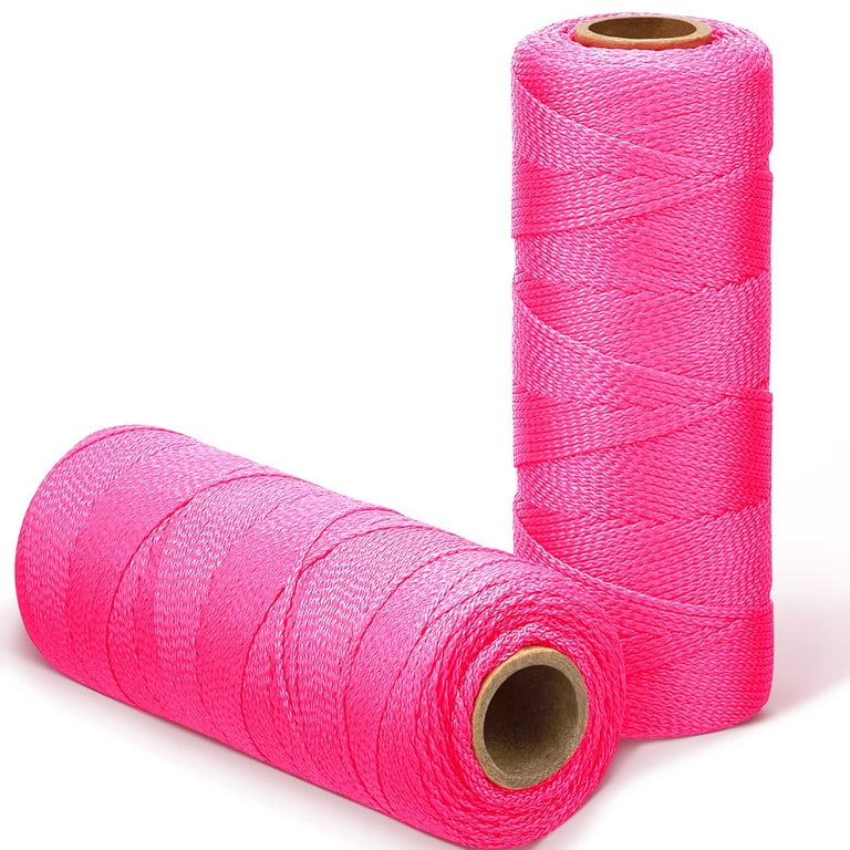 2 Rolls Mason Line 500 Feet Nylon Twine String Nylon Rope Twine Braided  Bank Line Heavy Duty Outdoor for DIY Project Gardening Home Improvement  Construction (Fluorescent Pink) 