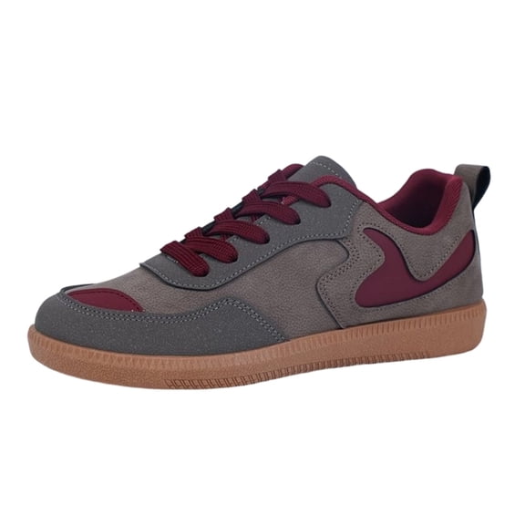 Women's Fashion Sneakers Casual Tennis Shoes with Flat Platform Comfort Walking Shoes Classic Retro Gum Sole Walking Trendy Footwear(Grey,7)