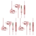 thumbnail image 2 of Sidaley Puerto de 3,5mm en la oreja Supergraves Control de línea auricular teléfono aleación de aluminio auriculares de moda micrófono auriculares rosa dorado 3piezas, 2 of 6