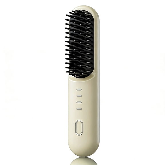 Uxgjfwu Cordless Hair Straightening Brush, Ceramic Heating Comb with 4 Temperature Settings, Fast Heating Styling Tool for All Hair Types