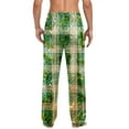 thumbnail image 6 of Mens Pajama Pants Classic Plaid Christmas PJ Bottoms Flannel Cotton Long Pants Straight Fit Lounge Trouser, S Green #E, 6 of 7