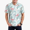 thumbnail image 2 of Balery Tropical Flamingo Printed Men’s Short Sleeve Polo Shirt, Midweight Men's Shirt,Golf Polo shirts -4X-Large, 2 of 8