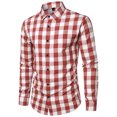 thumbnail image 4 of Aloohaidyvio George Men's Flannel Plaid Shirts Long Sleeve Casual Cotton Button Down Shirts, 4 of 4