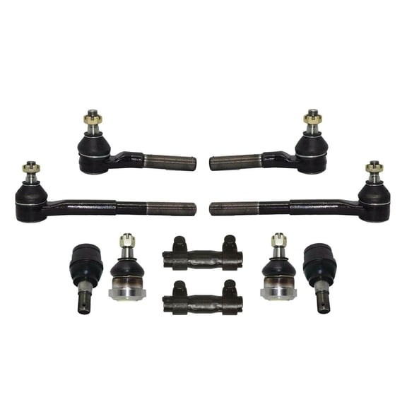 10 Pc Suspension Ball Joints Upper & Lower Tie Rod Ends Inner Outer Adjusting Sleeves Kit for RWD Models Fits select: 1994-1999 DODGE RAM 1500