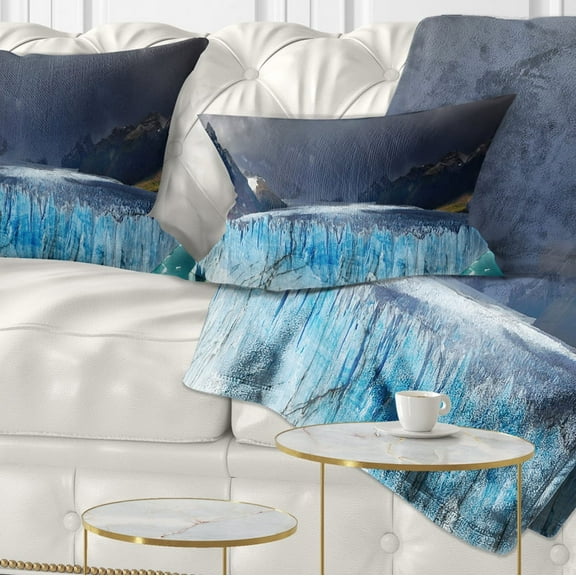 Designart Perito Moreno Glacier - Photography Throw Pillow - 12x20