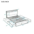 thumbnail image 7 of Queen Size Metal Platform Bed Frame with 4 Storage Drawers, Sockets, USB Ports and Slat Support, Metal Queen Bed Frame with Wooden Headboard & Footboard, No Box Spring Needed (Queen, Black), 7 of 7