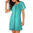thumbnail image 2 of Daiia Chemise de Nuit en Bois Turquoise2 Imprimé pour Femmes Chemises de Nuit Douces pour Femmes Robe à Manches Courtes Vêtements de Nuit à Manches Courtes, 2 of 6