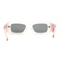 thumbnail image 4 of Womens Simple Mod Rectangle Narrow Plastic Sunglasses Pink Black, 4 of 4