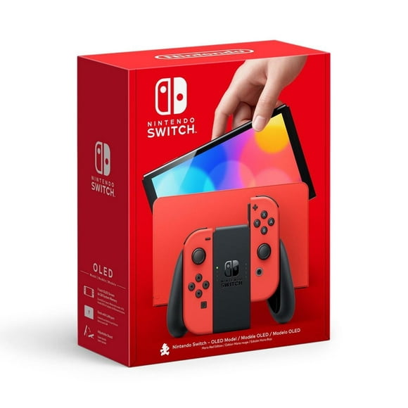 Console Nintendo Switch – Modèle OLED en couleur Mario rouge