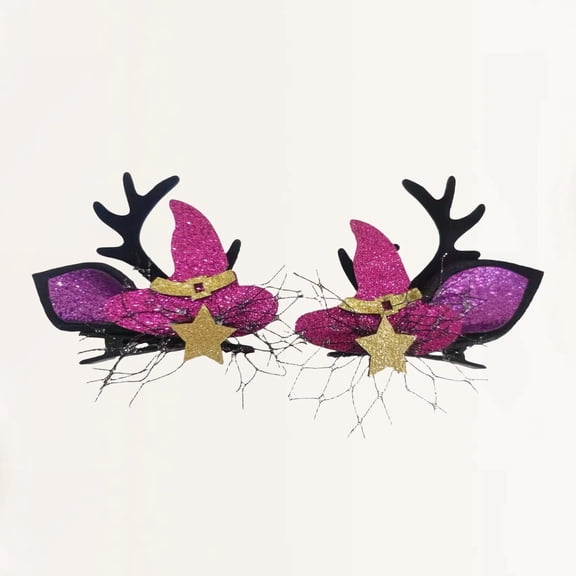 Certgust Womens Headbands Fashion Under $5 Headbands for Women Halloween Cartoon Pumpkin Witch Hair Clips Barrettes Costume Hairband
