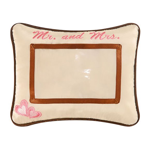 Mr. And Mrs. Embroidered Picture Small/Petite Accent Pillow, 8" x 10"