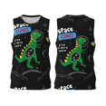 thumbnail image 2 of Gaeub Space Dino Cartoon Black Men's Mesh Basketball Jersey, Quick-Drying Sleeveless Top S-4XL, Loose Muscle Tank Top -Medium, 2 of 9