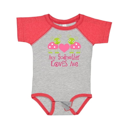 

Inktastic My Godmother Loves Me Girls Ladybug Gift Baby Girl Bodysuit