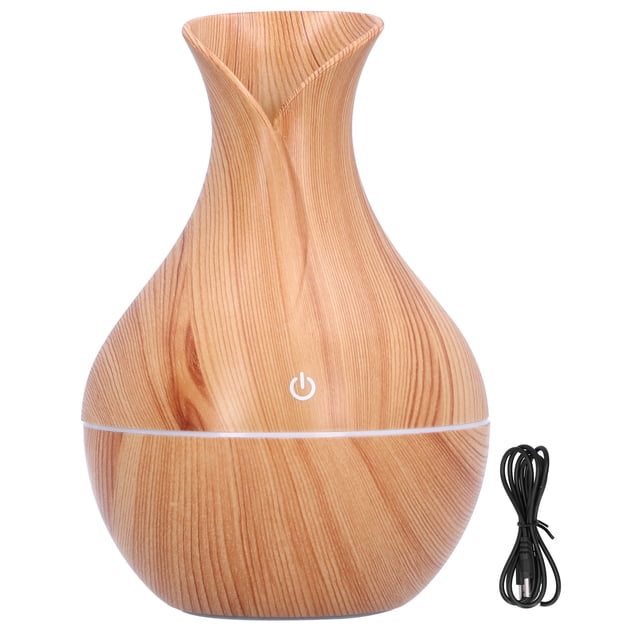 Mini humidificador Sincero alimentado por USB de grano de madera con luz nocturna 130 ml