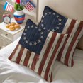 thumbnail image 5 of 2 Pack Outdoor Waterproof Throw Pillows,Retro USA Flag Independence Day Decorative Square Pillow Case Patio Pillows for Chair Couch Sofa 16x16in, 5 of 9
