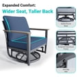thumbnail image 5 of Sweecci Outdoor Patio Furniture Set, 9 Piece Aluminum Patio Conversation Sets, Swivel Rocking Chairs and Ottomans, 5.1" Cushions Outdoor Couch for Garden, Porch, Backyard,Navy Blue, 5 of 12