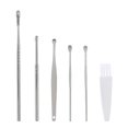 thumbnail image 1 of PVCS Portable Earwax Removal Kit, 6 Pc Stainless Steel Ear Pick Earwax Cleaning Tool, 1 of 7
