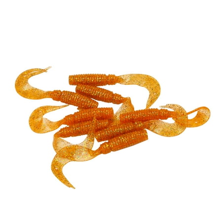 Sarapandan Fishing Grub Lures Double Tail Soft Baits (Orange)