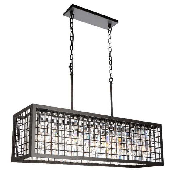 CWI Lighting Meghna 4 Light Down Farmhouse Metal Chandelier in Brown