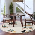 thumbnail image 3 of Japanese Round Area Rug 5Ft Washable Circle Rugs for Living Room Bedroom, Farmhouse Cartoon Cats Green Vegetation Plants Non-Slip Carpet Floor Mats Indoor Outdoor Carpet Runner Aesthetic Home Decor, 3 of 8