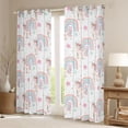 thumbnail image 2 of Homewish Cartoon Unicorn Black Out Curtains for Preppy Child,Kawaii Rainbow Curtains Pack of 2 (42x63 Each),Chic Floral Flowers Bedroom Curtains,Breathable Home Decor, 2 of 6