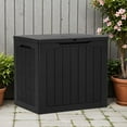 thumbnail image 3 of Uforic 30 Gallon Outdoor Resin Deck Box, Weatherproof Rattan Storage Box, Lockable, Black, 3 of 8