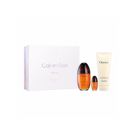 Calvin Klein Obsession for Women Set: Eau de Parfum + Eau de Parfum + Body Lotion 3.4+0.5+6.7oz