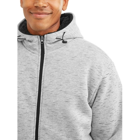 - Men's Sherpa Line Space Dye Full Zip Hooded Jacket, Up to size 5XL