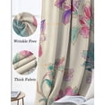 thumbnail image 3 of Retro Floral Kitchen Curtains Farmhouse Botanical Leaves Flowers Cafe Short Curtains for Bathroom Blackout Window Curtain Grommet Small Window Treatment Drapes for Bedroom Living Room 27.5"x39"x2, 3 of 9