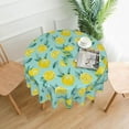 thumbnail image 2 of Yellow Lemon Tablecloth Round 60 Inch Teal Leaves Summer Tablecloth Waterproof Wrinkle Free Lemonade Tablecloth Kitchen Circle Table Cloth Cover Mat for Party Dinning Tabletop Wedding Home Decor, 2 of 6