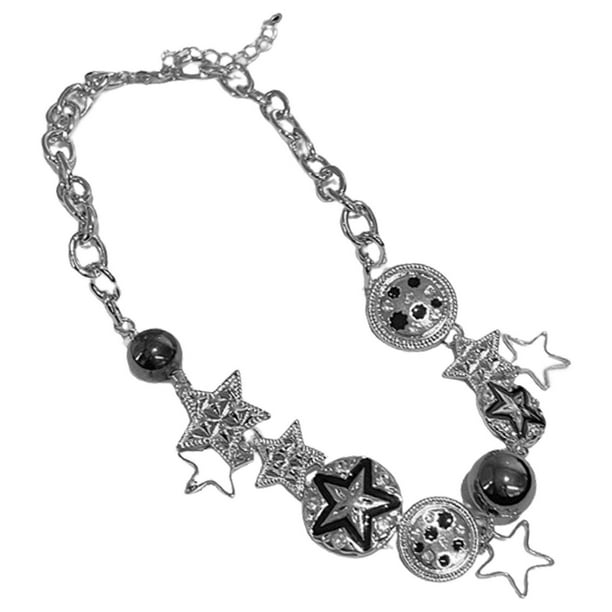 Collar con dijes de estrella para mujer, collar de clavícula grueso gótico estético moderno