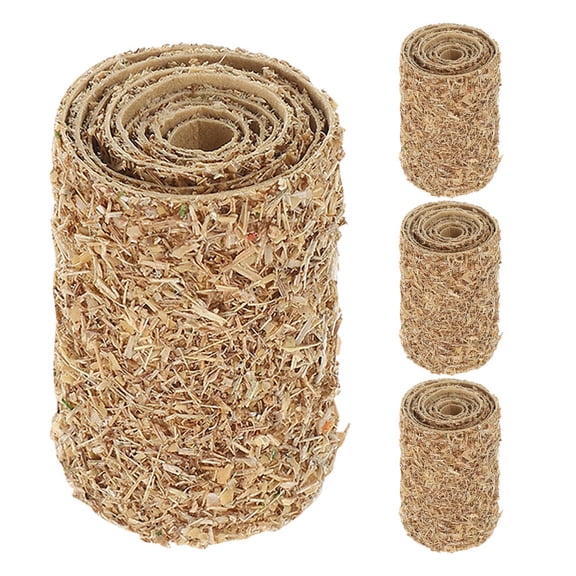 FRCOLOR Set of 4 Simulated Grass Circles 2x2x2 cm Decorative Khaki Artificial Turf Pieces