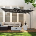 thumbnail image 2 of COSIEST 9FT Gray Double Top Cantilever Outdoor Umbrellas, Large Square Windproof Patio Umbrella for Garden, Deck, Pool, 2 of 8
