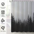thumbnail image 3 of Black Forest Shower Curtain, Black Pine Trees Fabric Shower Curtain for Bathroom, Nature Dark Woodland Mountain Bathroom Shower Curtain Set with Hooks, 72x84 inches, 3 of 6