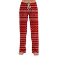 thumbnail image 6 of Lumtrix Christmas Pajamas For Women Loose Fit Y2K Nordic Printed Lightweight Drawstring Elastic Waist Pj Pants Hot Pink 2XL, 6 of 6