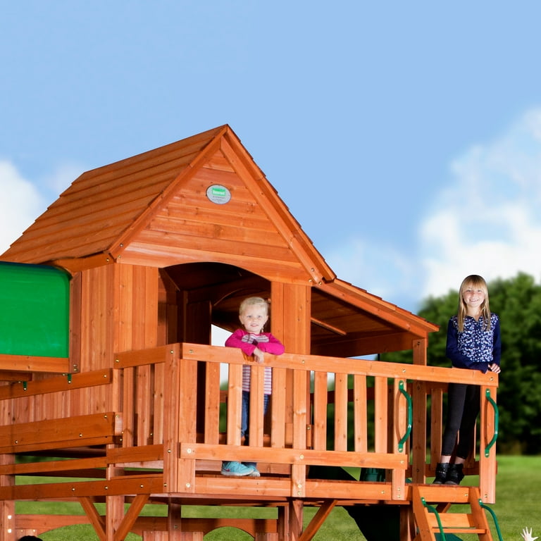 Woodridge ii wooden swing cheap set
